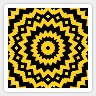 HIGHLY Visible Yellow and Black Line Kaleidoscope pattern (Seamless) 11 Sticker